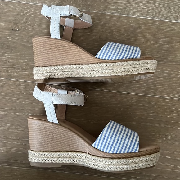 NWOT Sperry Womens Fairwater Leather Striped Wedge Sandals - Picture 6 of 9